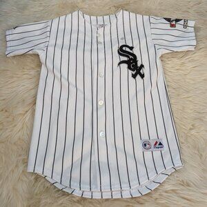 Majestic Vintage Chicago White Sox Pinstripe Baseball Button Down Jersey size M